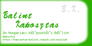 balint kaposztas business card